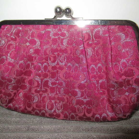 Coach Bags Authentic Coach Mini Signature Wristlet Kiss Lock Frame